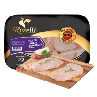 FILÉ DE COXA E SOBRECOXA DE FRANGO RIVELLI CONG. BAND. 1kg