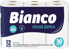 PAPEL HIGIÊNICO BIANCO FD. 30m C/ 12